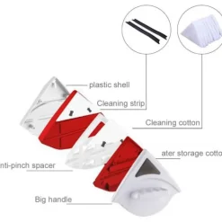 Clearance 24 st bomullsplattor ersättningskit för magnetisk fönsterputsare dubbelsidig