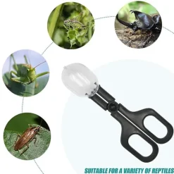 Clearance 2 st Bärbar Transparent Insektsfångare Inomhus Utomhus Bug Scooper Klämma Tong Pinsett Naturutforskning Leksak, blå（Svart）