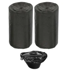 Best 100 st Bärbara Toalettpåsar Camping Toalettpåsar Engångs Toalettpåsar Toalettpåsar Keramikbassängspåse[D] 60.00X50.00X0.01CM Black