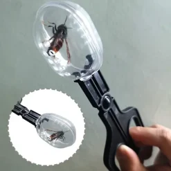 Discount 2 st Bärbara Transparenta Insektfångare Inomhus Utomhus Bug Scooper Klämma Tång Pincett Natur Utforskningsleksak, Blå（Svart）
