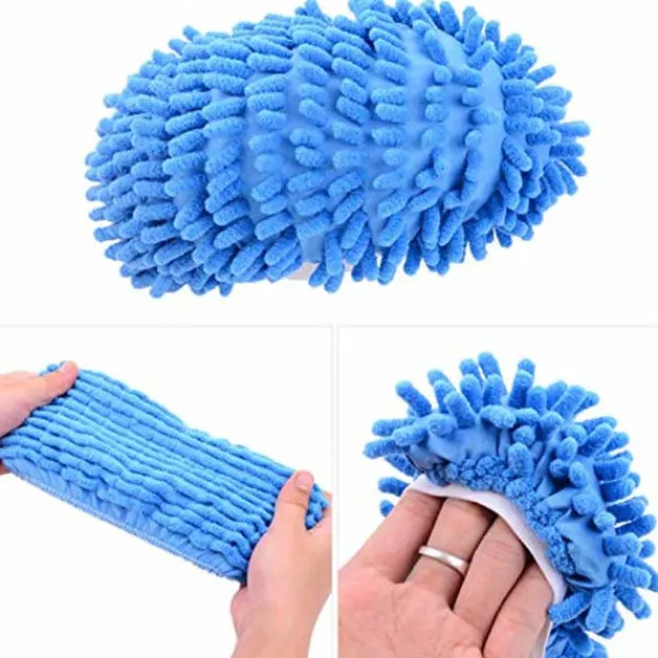 Hot 4 st Chenille Skoskydd Golvrengörare Golvrengörare Tofflor Mopp