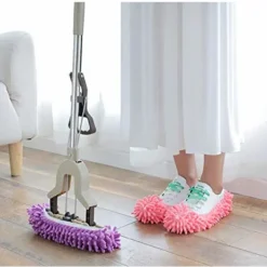 Hot 4 st Chenille Skoskydd Golvrengörare Golvrengörare Tofflor Mopp