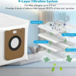 Outlet 10 st Dammsugarpåsar för Dreame D10 Plus/Dreame D10s Plus Robotdammsugare, Dammsugarpåse Tillbehörssats Kompatibel med Dreame D10/D10s Plus