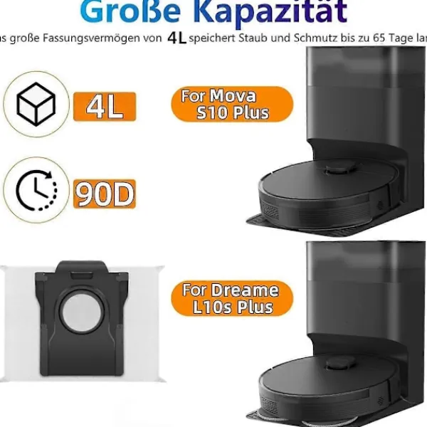 unbranded 14 st Dammsugarpåsar för Dreame D10 Plus Gen 2 Dammsugartillbehör White