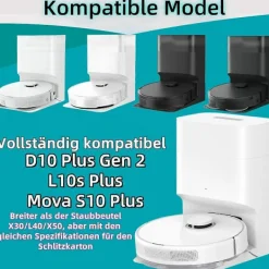 unbranded 14 st Dammsugarpåsar för Dreame D10 Plus Gen 2 Dammsugartillbehör White