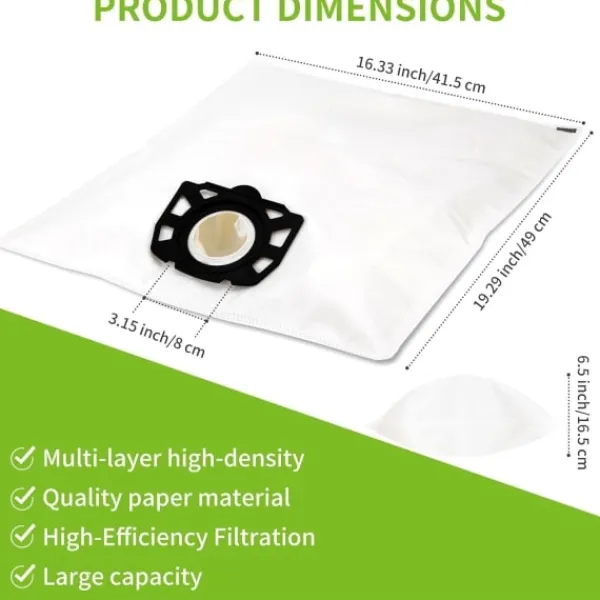 Sale W 10 st dammsugarpåsar för Kärcher dammsugare d4 d5 d6 mv4 mv5 mv6