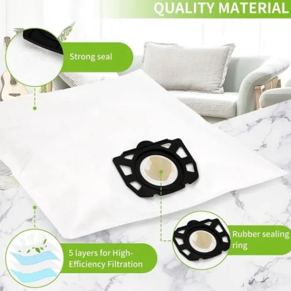 Sale W 10 st dammsugarpåsar för Kärcher dammsugare d4 d5 d6 mv4 mv5 mv6