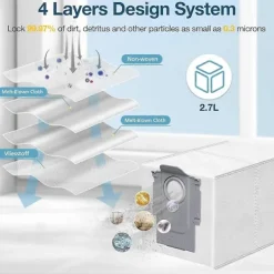 Sale 22 st dammsugarpåsar för Roborock Saros 10/10R, Q Revo, Qrevo S/Slim Gray White GrayWhite