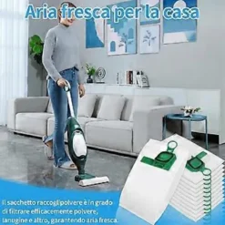 New 10 st Dammsugarpåsar för Vorwerk Kobold VK140 VK150 FP140 FP150 med 2 Filter