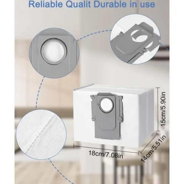 Hot 10 st dammsugarpåsar tillbehör för Xiaomi Roborock S8+/S8 Pro Ultra S7 MaxV Ultra/S7 Pro Ultra/Q7 robotdammsugare