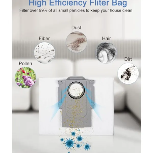 Discount 10 st dammsugarpåsar tillbehör till Xiaomi Roborock S8+/S8 Pro Ultra S7 MaxV Ultra/S7 Pro Ultra/Q7 robotdammsugare