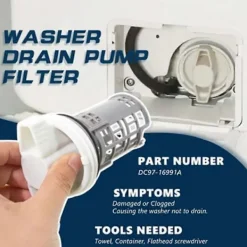 Clearance 2 st DC97-16991B Tvättmaskin Avloppspump Filter Tvättmaskinsfilter Ersätter 4000059 AP5800143 PS