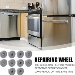 DAO 4 st diskmaskin reservdelar diskmaskiner ersättningsrulle diskmaskin rulle [dB} 4X4X3cm Dark Grey