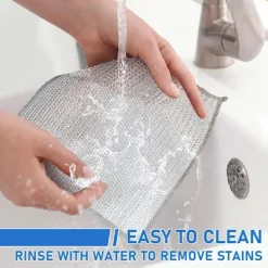 Hot 10 st Disktrasor av ståltråd, Dubbellagers rengöringsduk av ståltråd, Repfria rengöringspads av stålull för kök 10pcs