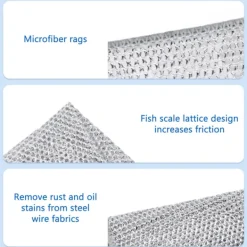 Hot 10 st Disktrasor av ståltråd, Dubbellagers rengöringsduk av ståltråd, Repfria rengöringspads av stålull för kök 10pcs
