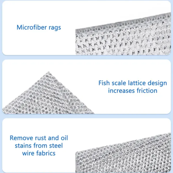 Hot 10 st Disktrasor av ståltråd, Dubbellagers rengöringsduk av ståltråd, Repfria rengöringspads av stålull för kök 10pcs