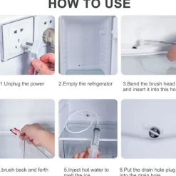 Outlet 8 st Dräneringshål Kompatibla med kylskåp, set Kompatibla med rengöring av kylskåp, Ref