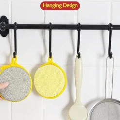 New 5/10 st Dubbelsidig Diskborste Svamp Panna Gryta Disk Svampar Hushållsrengöringsverktyg Kök Disksvamp