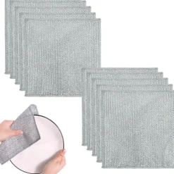 Outlet 20 st Dubbla Lager Ståltråd Disktrasor Silver Rengöringsdukar Kök Hushållsrengöringsverktyg 30x30cm Hållbara Återanvändbara Miljövänliga