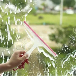 Sale 2 st Duschskrapor, Badrums- och Duschskrapa, Duschspegel Glasskrapa i Plast, Fönsterputsare för, Halkfritt mjukt lim gl[D]