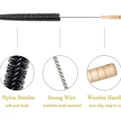 Sale 2 st Elementborstar Flexibel Radiator Dammtråg med Trähandtag (73cm)