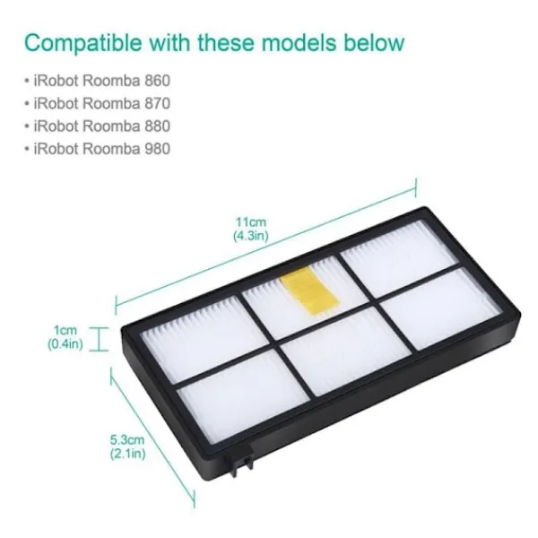 New 6 st ersättningsfilter tillbehörskit för iRobot Roomba 800