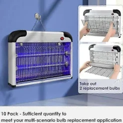 New 8 st Ersättningslampor för Insektsdödare 10W för 20W Insektsdödare Inomhus, BL T8 F10W 13-tums Ljusrör för Aspectek & Liba