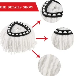 Hot 6 st ersättningsmopphuvuden, universell 360° mikrofiber snurrmop kompatibel med Vileda EasyWring 2-i-1 Turbo mopp ersättningshuvudpåfyllning