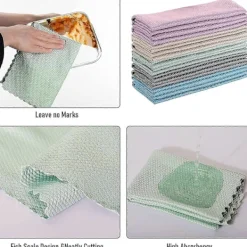Online 10 st Fiskfjäll Mikrofiberdukar Polerduk Luddfritt Absorberande Mikrofiberduk 30cm X 40cm (slumpmässig färg)