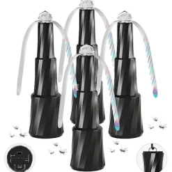 New unbranded 4 st Fläktar mot Flugor för Bord, Bordsfläkt Utomhus med Krok, Insektsavvisande Infällbara Flugfläktar Black