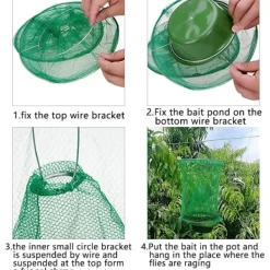 Best Superp 2 st flugfällor insekter, utomhus trädgård hängande hopfällbar återanvändbar flugfälla för trädgårdar gårdar parker restauranger (grön)