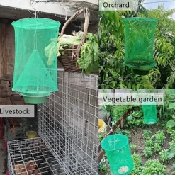 Best Superp 2 st flugfällor insekter, utomhus trädgård hängande hopfällbar återanvändbar flugfälla för trädgårdar gårdar parker restauranger (grön)