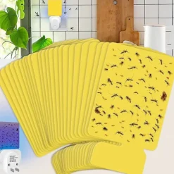 Outlet 24 st Flygfälla-påfyllningskort för inomhusbruk, Flugfälla för icke-flygande insekter, dubbelsidig klibbig fälla