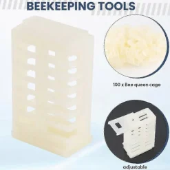 FMYSJ 100 st Flyttbara Bikupor Biodlingsutrustning Bidrottningbur (FMY)