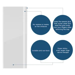 Clearance 20 st Fönsterflugfällor, självhäftande vattentät flugpapper Klibbiga limremsor Fruktflugfångare Klar för husflugor Inomhus Utomhus Hem Restaurang