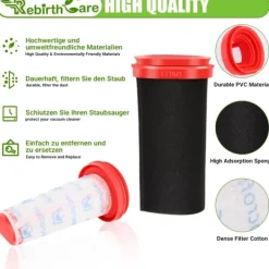 New 2 st för Bosch Flexxo Series 4 Filter BBH32101 BBH3ZOO25