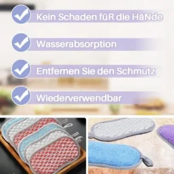 Clearance 10 st Färgglada Rengöringssvampar, Premium Repfria Återanvändbara Disktrasor för Kök, Badrum, Enkel Diskrengöring