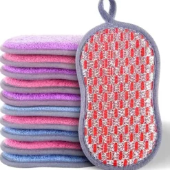 10 st Färgglada Rengöringssvampar, Premium Repfria Återanvändbara Disksvampar för Kök, Badrum, Enkel Diskning