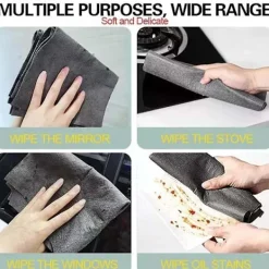 Best 10 st förtjockad magisk rengöringsduk, mikrofiber utan spår absorberande omedelbar polering återanvändbar rengöringsduk