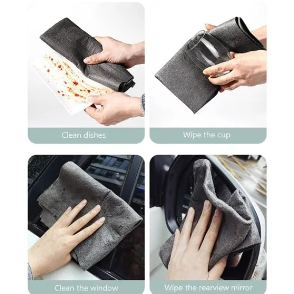 Online 10 st förtjockad magisk rengöringsduk mikrofiber yta Svart 20