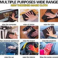 New 10 st förtjockad magisk rengöringsduk, mikrofiber utan spår absorberande omedelbar polering Återanvändbar rengöringsduk