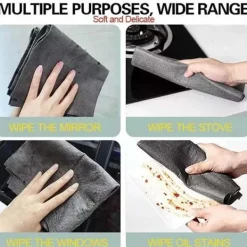 Outlet 10 st Förtjockade Magiska Rengöringsdukar, Mikrofiber Inga Spår Absorberande Omedelbar Polering Återanvändbar Rengöringsduk
