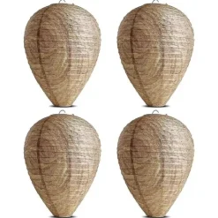 New 4 st Getingfällor Giftfria Pappersattrapper, Avskräckande för Bin - Getingbo Beige