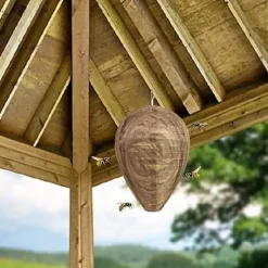 New 4 st Getingfällor Giftfria Pappersattrapper, Avskräckande för Bin - Getingbo Beige