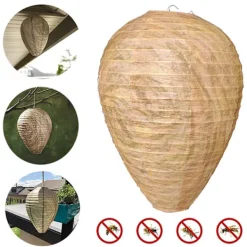 New 4 st Getingfällor Giftfria Pappersattrapper, Avskräckande för Bin - Getingbo Beige