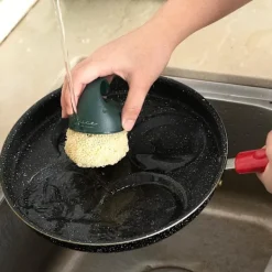 New 2 st Gröna Återanvändbara Nanofiber Rengöringsbollar, Multifunktionell Borste Rengöring