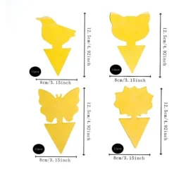 Best 44 ST Gula klistermärken, små gula brädor, pluggbar flugfälla, mönstrad självhäftande flugfälla för inomhusväxter och krukväxter
