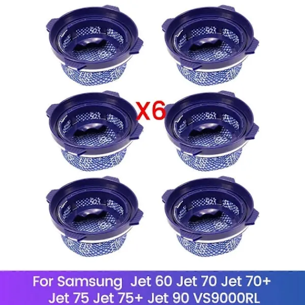 Online 6 st HEPA-filter för Samsung sladdlös dammsugare, reservdelar dammfilter enligt bild