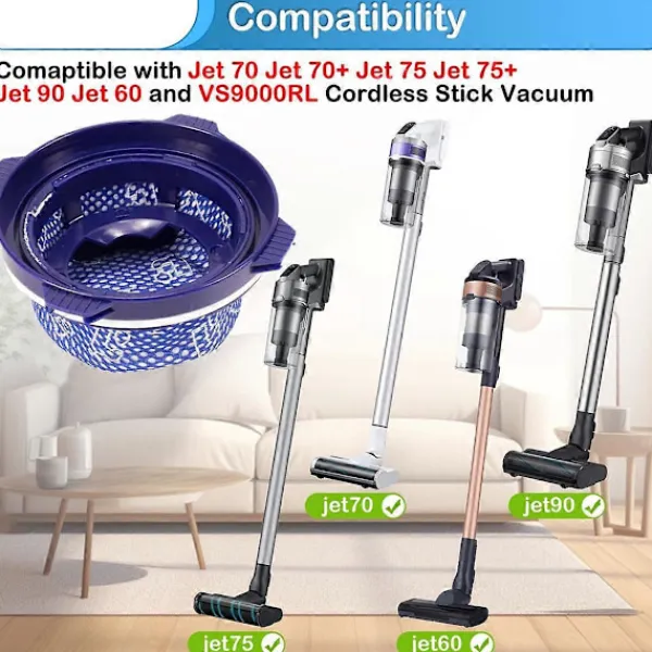 Online 6 st HEPA-filter för Samsung sladdlös dammsugare, reservdelar dammfilter enligt bild