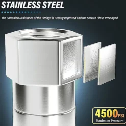 New 2 st Högtryckstvättsvivel, 3/8 tum Npt Hankontakt, Rostfritt Stål, Knickfri Till Slang F